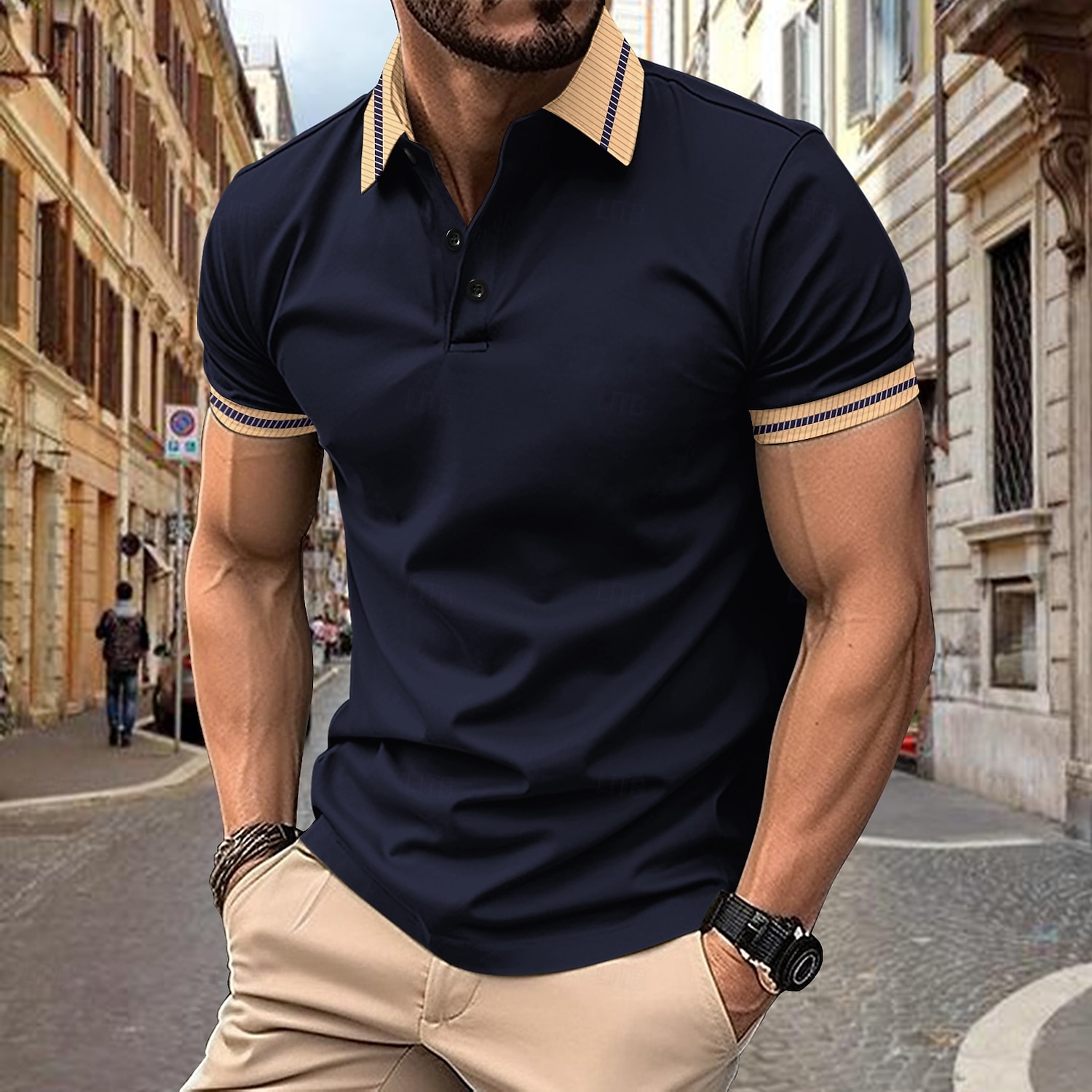 Men's Polo Shirts Golf Shirt Business Classic Short Sleeve Color Block Buttons Spring & Summer Black White Light Green Burgundy Navy Blue Royal Blue Polo Shirts 2025 - $13.99 –P6