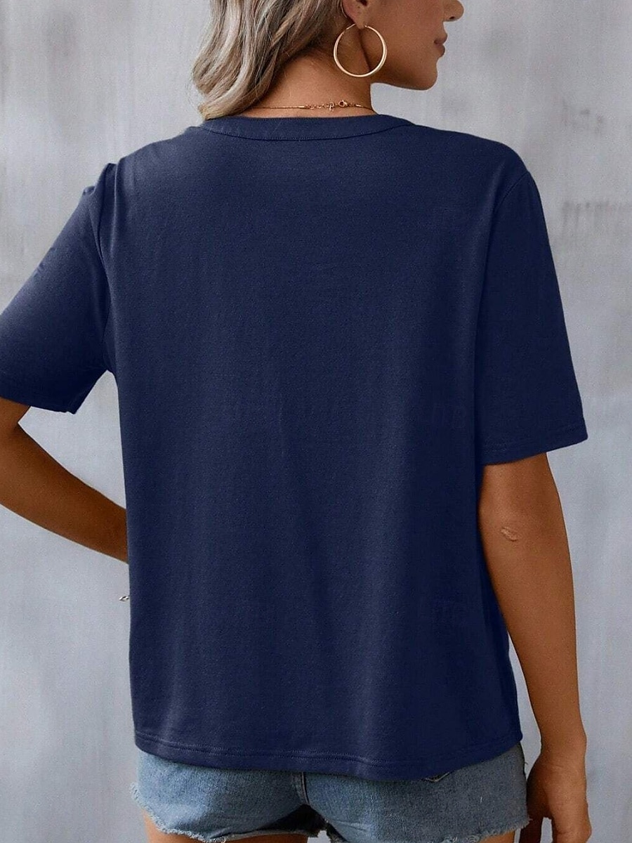 Women's Shirt Blouse Floral Stylish Casual Short Sleeve Notched Neck Regular Tops Daily Embroidered Army Green Navy Blue Summer 2025 - $32.99 –P2