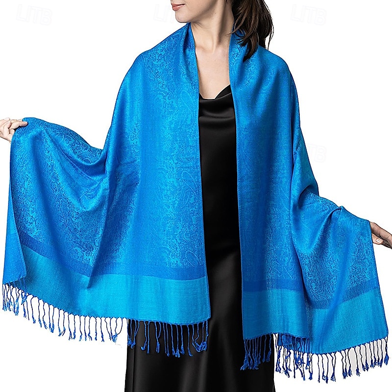 Écharpe châle pashmina en cachemire soyeux Vimate - Écharpe pashmina jacquard double face douce pour femme pour robe de soirée châle de voyage de 2025 ? $26.99 –P21