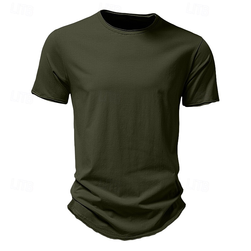 Herren T Shirt T-Shirt Bambus-T-Shirt Kurze Ärmel Rundhalsausschnitt Sommer Einfach Mode Designer Basic Klassicher Stil Urlaub Straße Alltagstauglich Kamel Schwarz Weiß Top T-Shirt für Herren 2025 - $15.49 –P4