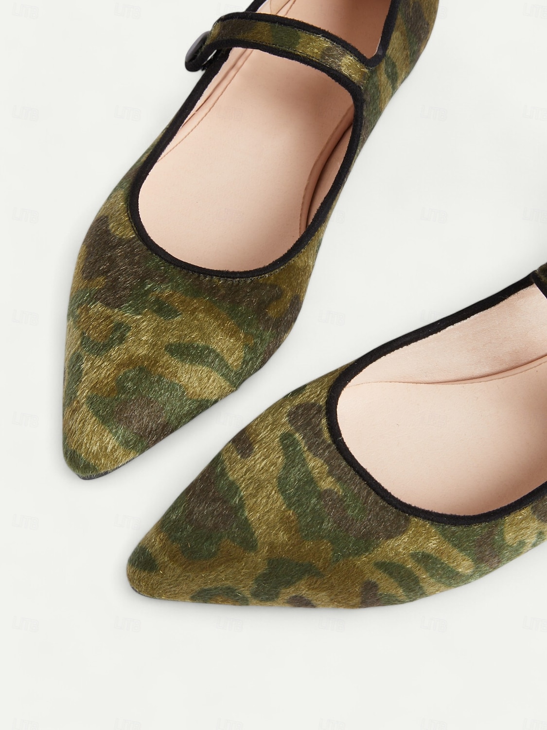 pantofi Mary Jane pentru damă cu imprimeu camuflat – material din păr de ponei artificial, pantofi cu vârf ascuțit, confortabili, cu talpă moale, ideali pentru ținute casual, activități în aer liber și stil de zi cu zi 2025 - $42.99 –P2