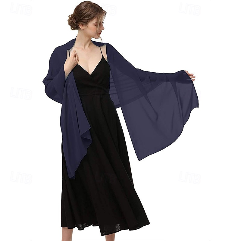 baoqiya dames sjaals en omslagdoeken voor avondjurken chiffon sjaal zachte elegante zijdeachtige pashmina bruiloft bruidssjaals 2025 - $16.99 –P9