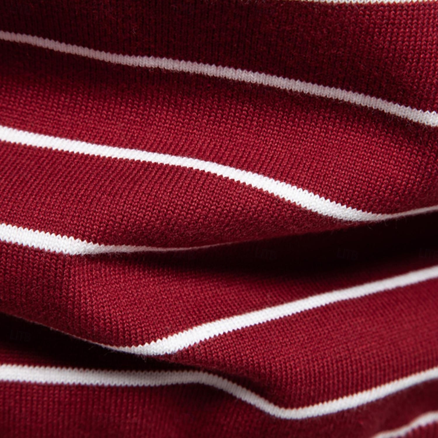 Herren Pullover Gerippt Stricken Normale Oberteile Farbblock Gestreift Rundhalsausschnitt Strickware Täglich Outdoor Urlaub Bekleidung Frühling Herbst Wein Marineblau S M L 2025 - $34.99 –P15