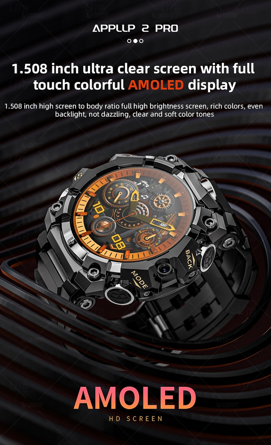 LOKMAT APPLLP 2 PRO Smart Watch 1.508 inch 4G LTE Cellular Smartwatch Phone 3G 4G Bluetooth Pedometer Call Reminder Heart Rate Monitor Compatible with Android iOS Women Men GPS Hands-Free Calls Media 2025 - $185.99 –P3