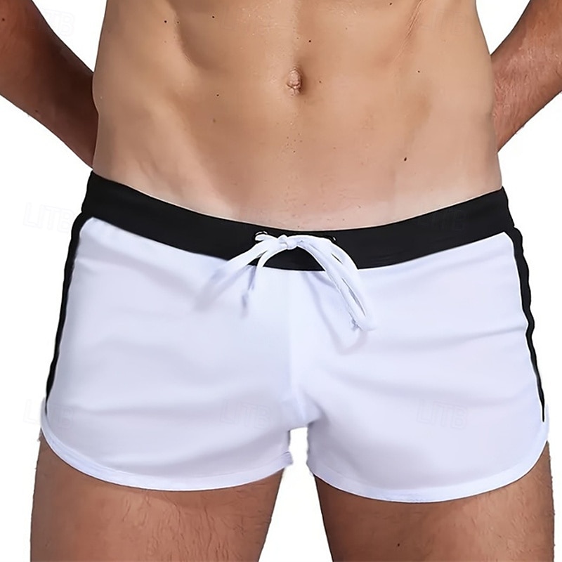 Herr Badshorts Badkläder Underdelar Snörning Simmning Surfing Strand Vattensport Lappverk Sommar Vår 2025 - $11.49 –P1