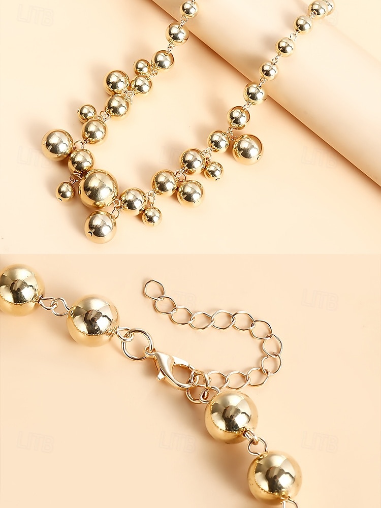 guld statement halsband och örhängen set – djärva bubbeldesignsmycken för kvinnor, perfekta för fester, bröllop och speciella tillfällen 2025 - $9.99 –P3