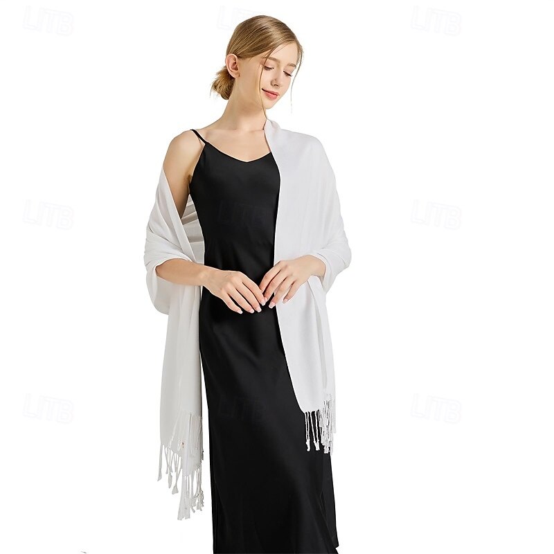 xale de pashmina macio e sedoso envolve lenço de cores sólidas para vestidos de noite de casamento de 2025 por $15.49 –P4