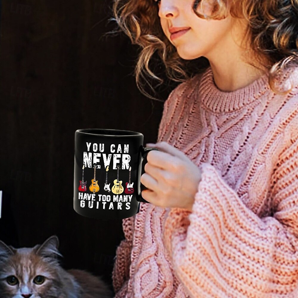 Tasse à café guitare tasse à café rétro vintage en céramique noire avec design graphique 12oz/330ml cadeau parfait pour les amateurs de musique guitaristes et membres de groupes de 2026 ? $16.99 –P3