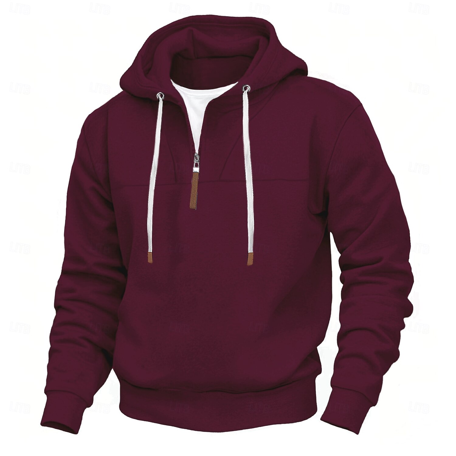 Men's Hoodie Quarter Zip Hoodie Black White Red Navy Blue Khaki Hooded Plain Sports & Outdoor Daily Holiday Streetwear Cool Casual Spring &  Fall Clothing Apparel Hoodies Sweatshirts  2025 - $26.99 –P7