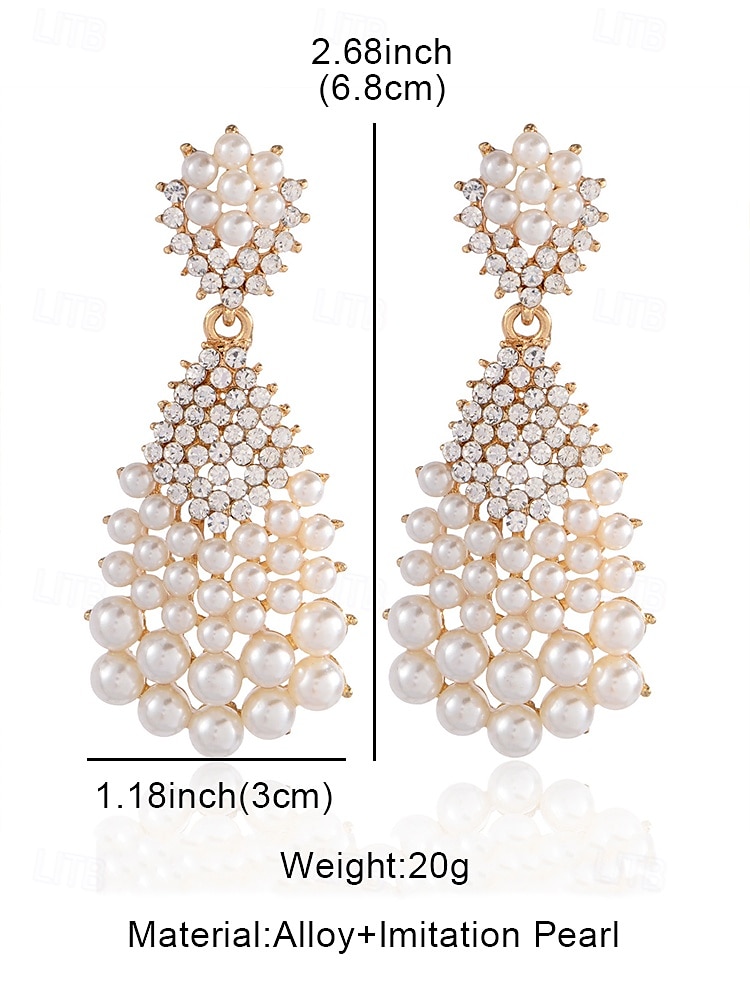 elegante nepparel- en strass-oorbellen – vintage stijl, verguld, perfect voor bruiloften en formele gelegenheden 2025 - $14.99 –P5
