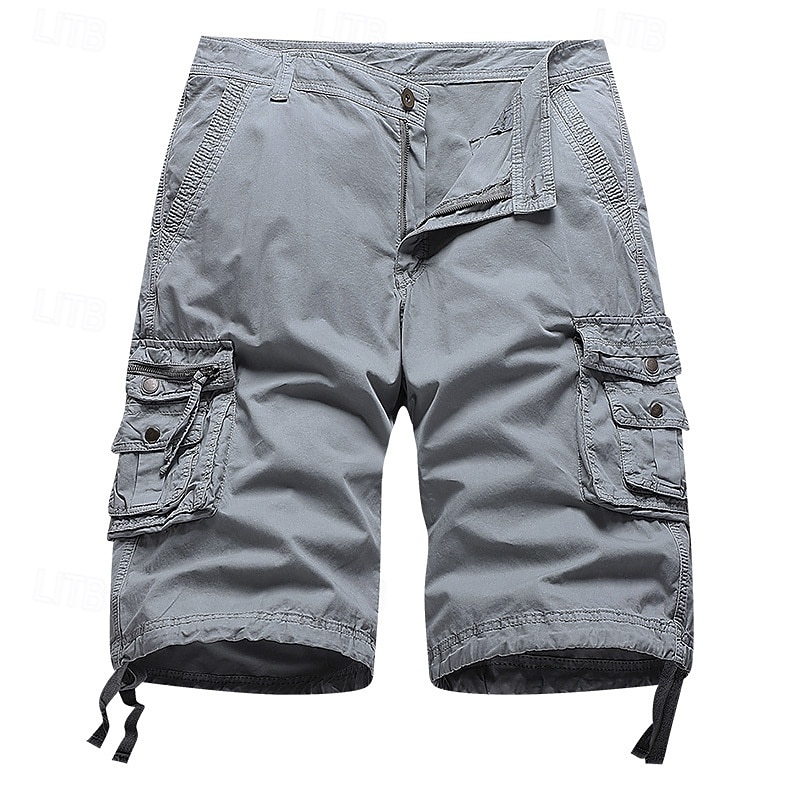 Men's Capri Cargo Shorts Cargo Shorts Shorts Hiking Shorts Buttons Multi Pocket Plain Comfort Soft Knee Length Casual Daily Outdoor Fashion Streetwear Khaki Micro-elastic 2026 - $31.99 –P9