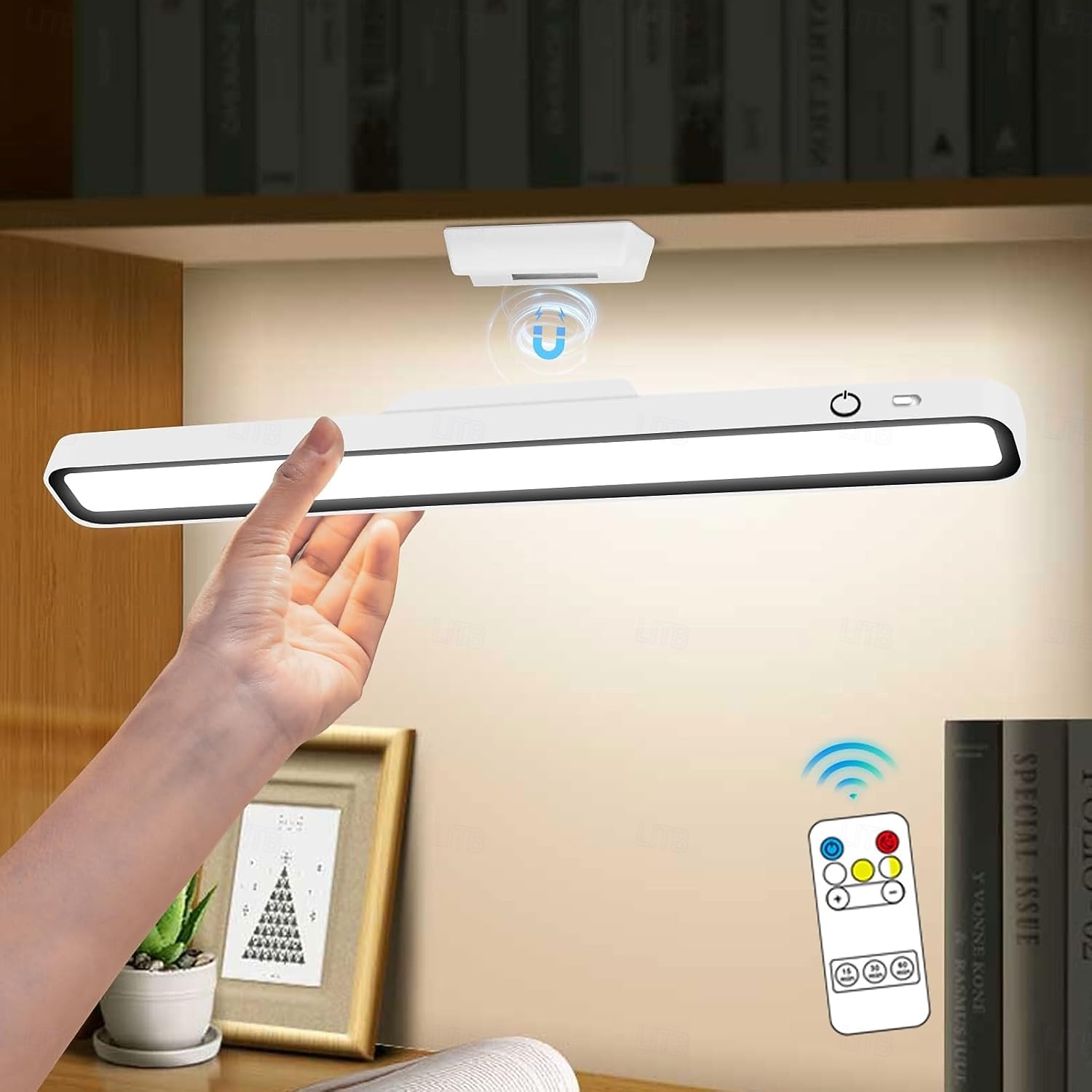 בר תאורת LED שלט רחוק - אור מגנטי נטענת עם מתכוונן 3000k-6000k למדף, חדר שינה  & חֲדַר שֵׁנָה 2025 - $19.49 –P2