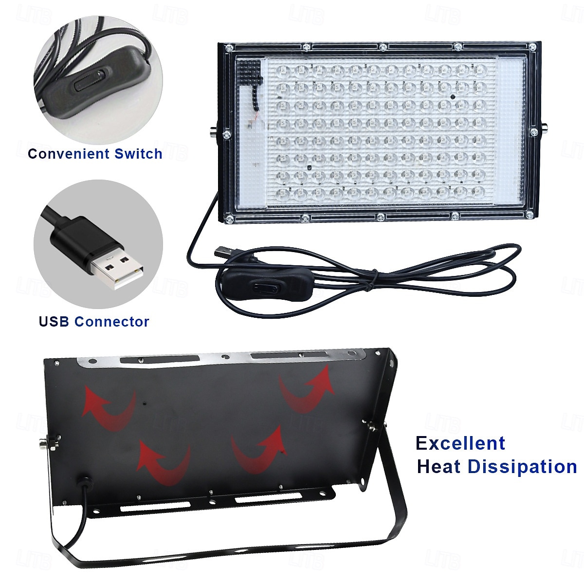 5V USB Black Light, UV Purple Light Flashlight Worklight with Stage Atmosphere Light Source Party  Lights Indoor for Home Living 1pc 2025 - $16.49 –P4