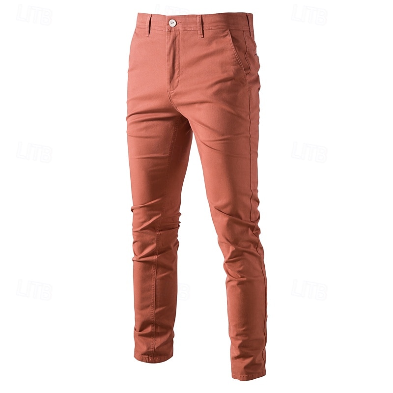 Per uomo Chinos Bottoni Tasca Tinta unica Traspirante Indossabile Lunghezza intera All'aperto Casuale Quotidiano Elegante Semplice Nero Giallo Micro-elastico del 2025 a $34.99 –P4