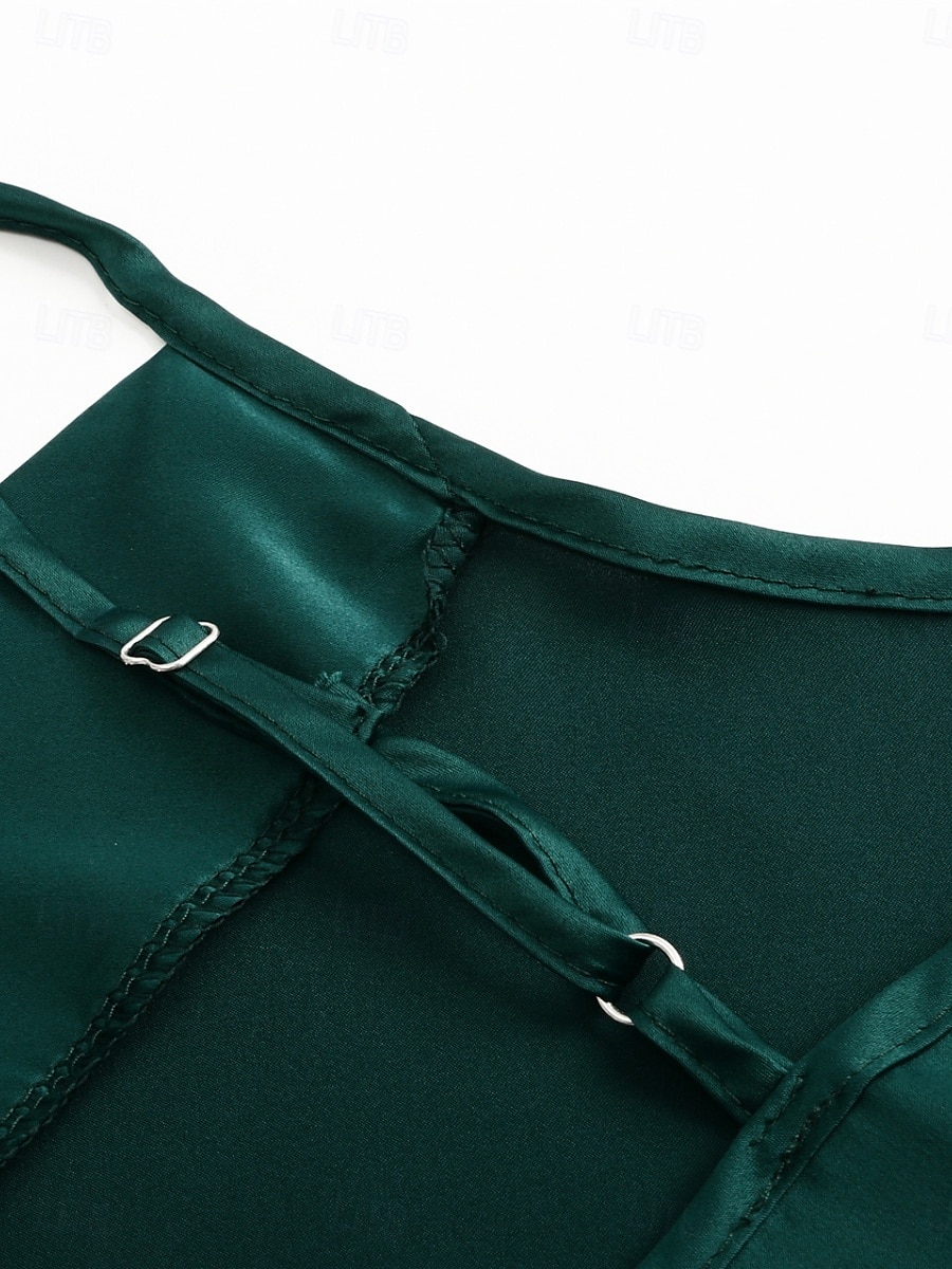 Débardeur femme sans manches élégant stylé uni haut régulier à bretelles dos nu bleu marine vert été de 2025 ? $12.49 –P6