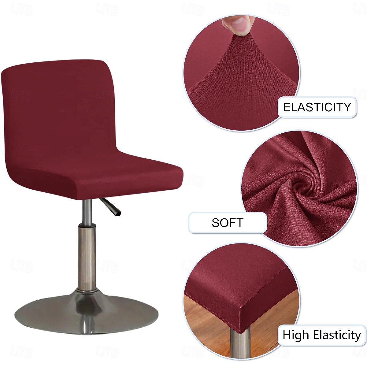 Coprisedia in seta di latte resistente all'acqua, coprisedia girevole quadrata senza braccioli in spandex elasticizzato, sfoderabile e lavabile del 2025 a $9.49 –P6