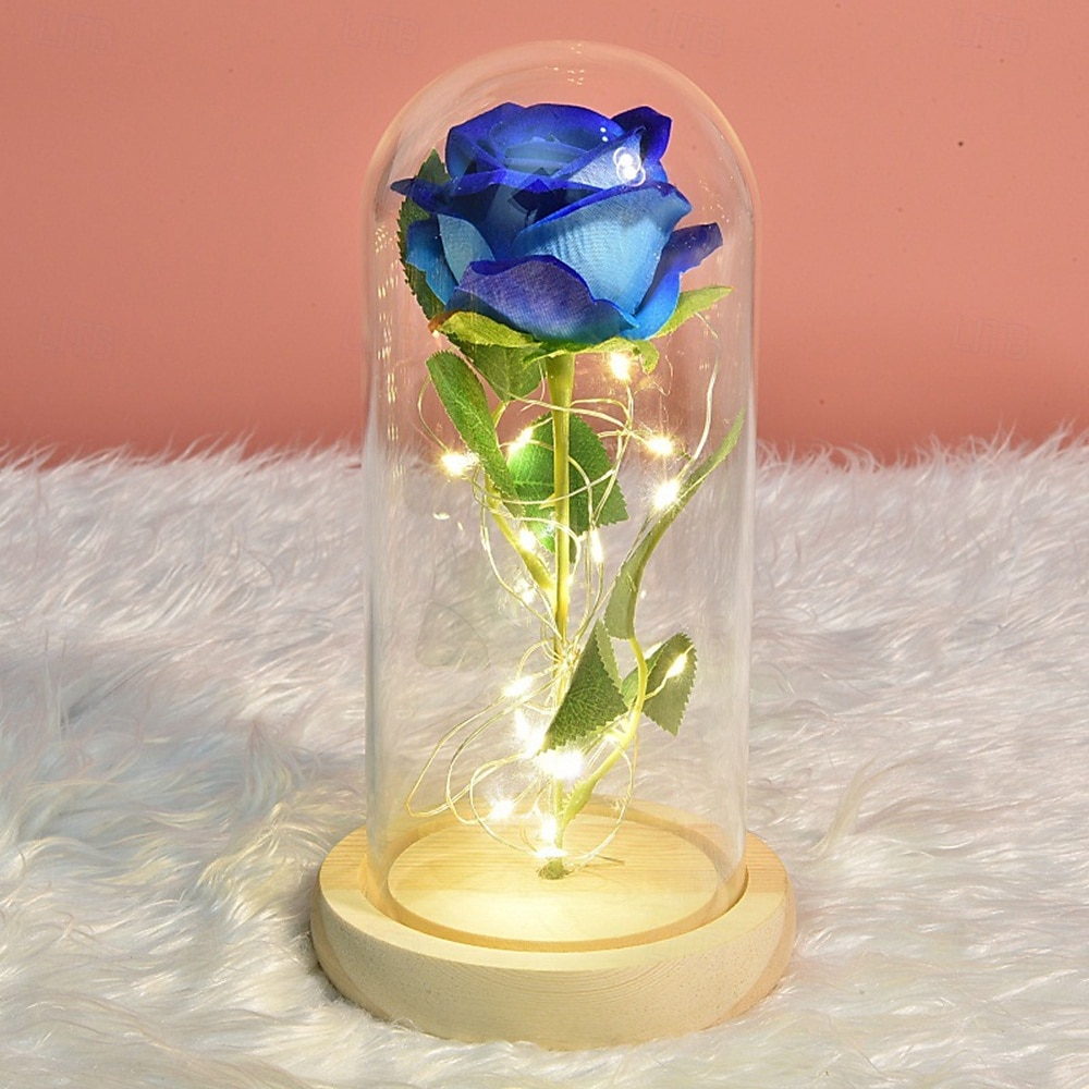 Galaxy Rose Lamps Simulated Rose 24k Gold Foil Rose Glass Led Light Light Up Rose In Glass Gift for Valentine's Day 2025 - $31.99 –P8