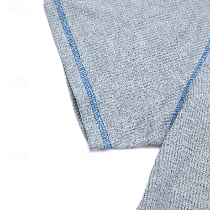 Men's Waffle Henley Shirt Tee Plaid Checkered Henley Outdoor Casual Short Sleeve Button Clothing Apparel Polyester Fashion Designer Comfortable 2025 - $20.99 –P6