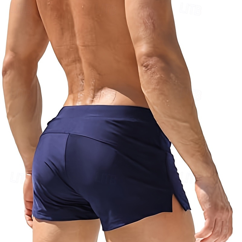 Herr Badshorts Snabb tork Bekväm Andningsfunktion Badkläder Underdelar Snörning Surfing Strand Vattensport Simmning Solid färg Sommar 2025 - $12.99 –P10