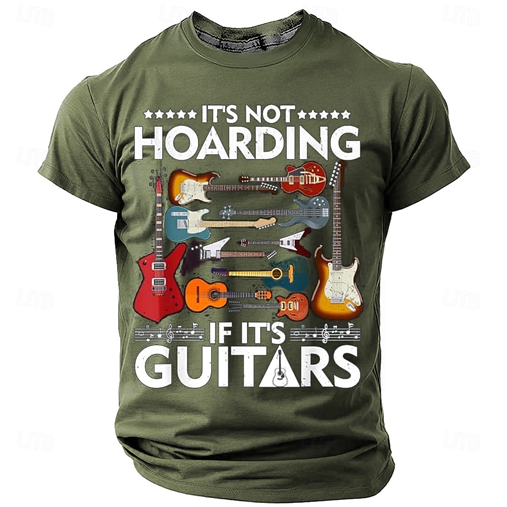 musikfestival Herr Rolig Guitarr T-shirt Kortärmad T-shirt 3D-tryck Rund hals Skjorta Mode Dagligen Gata Dagligen Svart Blå Grön Sommar Vår Kläder S M L XL XXL XXXL 2025 - $17.99 –P6