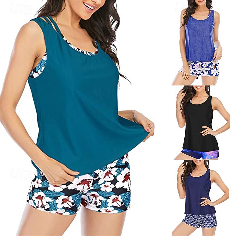 Mujer Traje de baño Bañadores Bañadores Negro Azul Real Transpirable Secado rápido Ligero Sin Mangas - Natación Surf Playa Verano Primavera 2026 - $18.49 –P1