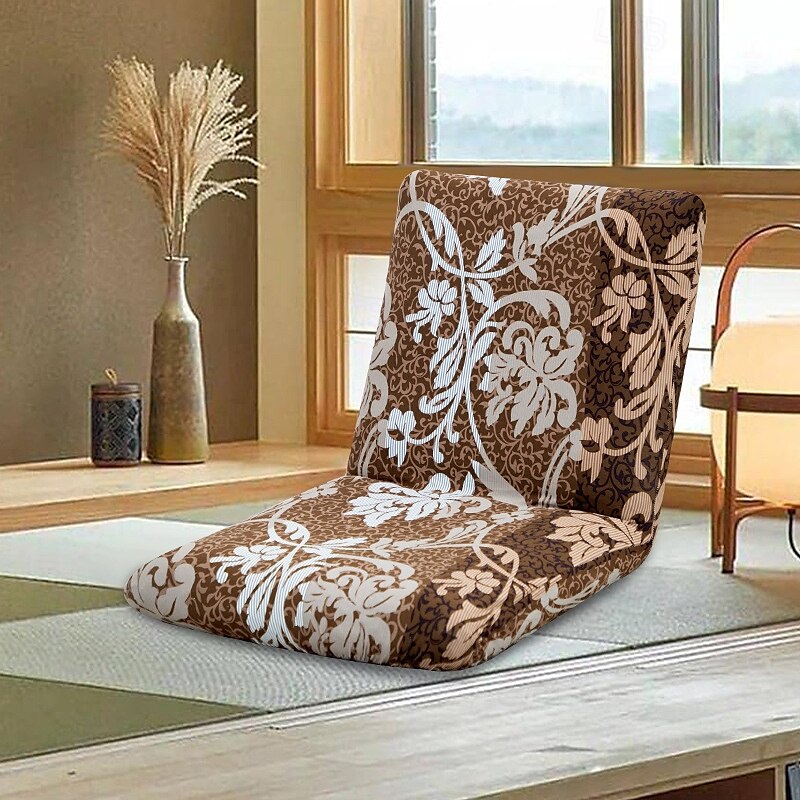 stretch foldegulv gaming stoltrekk uten stol, trykt justerbar gulv stol slipcover gulv lazy stoltrekk meditasjon lounge stol beskytter trekk 2025 - $9.49 –P17
