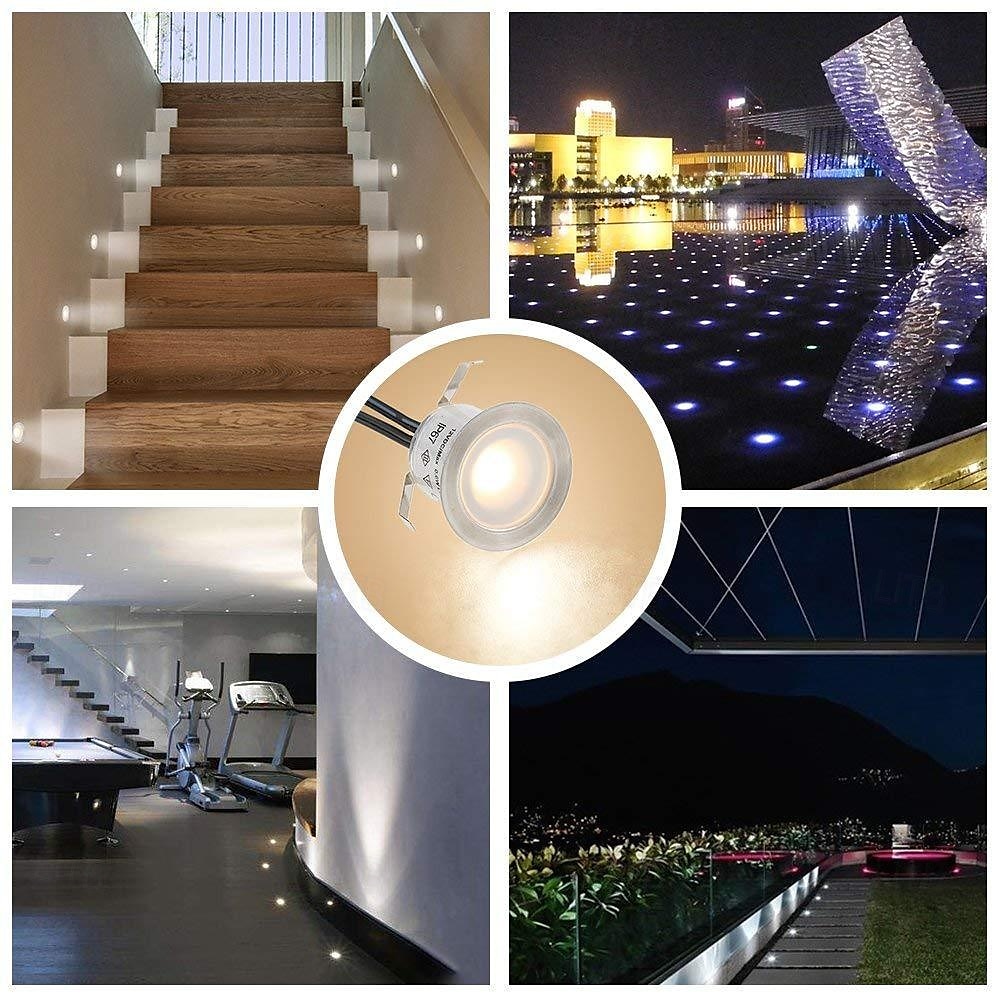 10 τμχ ενσωματωμένα φώτα led - τριχρωμία πολλαπλών λειτουργιών με τηλεχειριστήριο rf, ip67 αδιάβροχα εδάφη εδάφους εξωτερικού χώρου για εξωτερικό αίθριο, σκάλες και πισίνα 2025 - $146.99 –P6