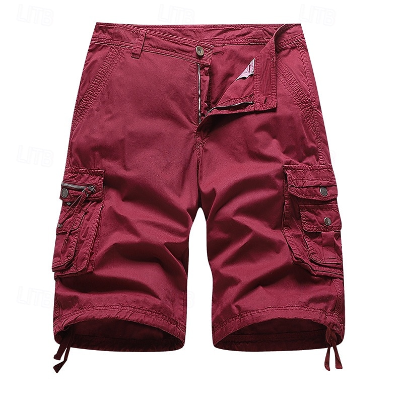 Men's Capri Cargo Shorts Cargo Shorts Shorts Hiking Shorts Buttons Multi Pocket Plain Comfort Soft Knee Length Casual Daily Outdoor Fashion Streetwear Khaki Micro-elastic 2026 - $31.99 –P8