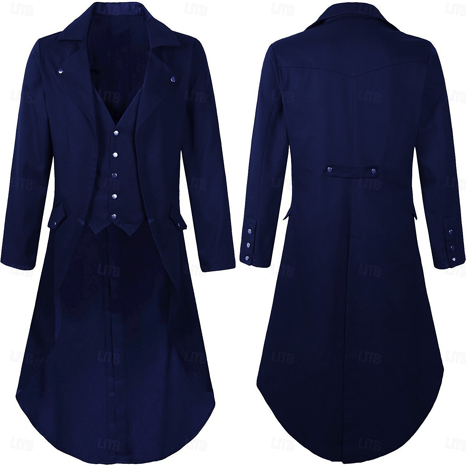 Retro Vintage Punk e gótico Medieval Casaco Smoking Tailcoat Feira Ren Vampiros Cavalheiro Homens Steampunk Dia Das Bruxas Espetáculo Festa / Noite LARP Adulto Casaco de 2025 por $35.99 –P5