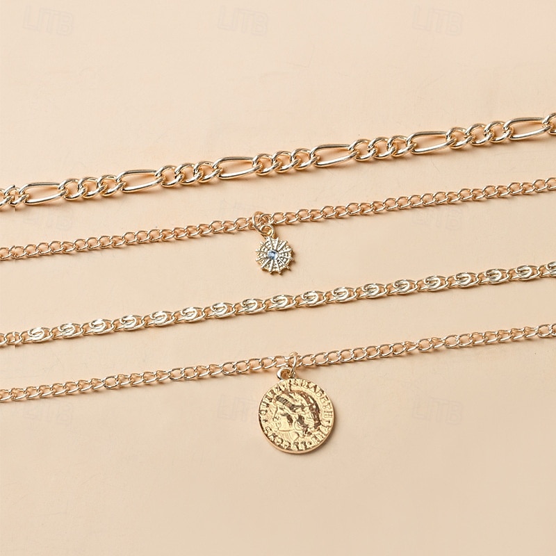 Collares con colgantes Cromo Mujer Elegante Clásico Gargantillas Para Diario 2025 - $7.99 -P6
