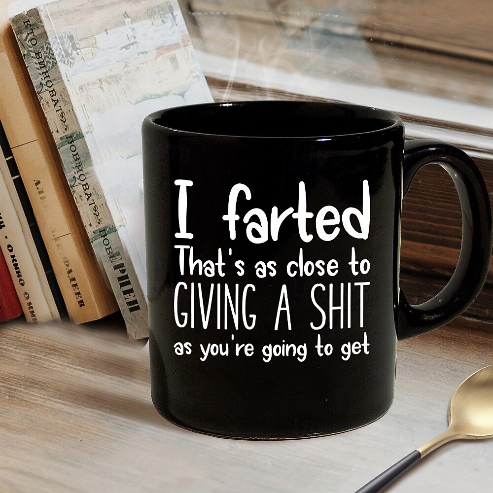 grappige koffiemok zwarte grafische letters dagelijkse designer retro vintage mokkeramiek vaderdag cadeau 1.2oz/330ml 2026 - $16.99 –P4