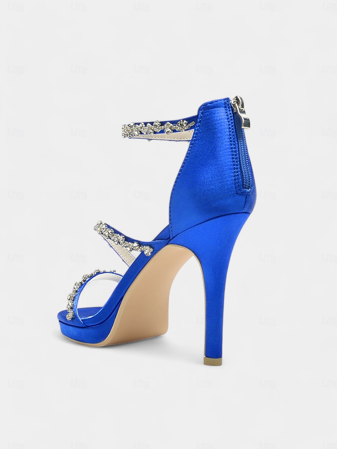 elegante, mit Strasssteinen verzierte Satin-High-Heel-Sandalen für Damen - perfekt für Hochzeiten und formelle Anlässe 2025 - $69.99 –P5
