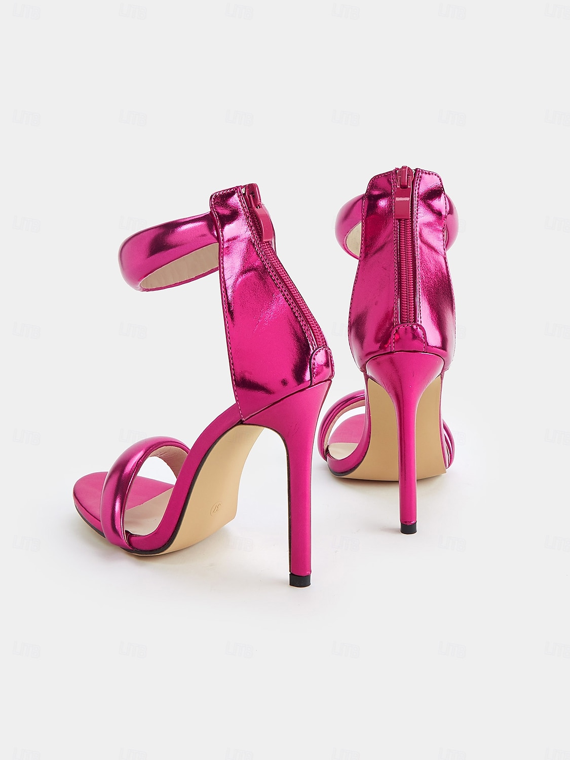 tacchi a spillo con cinturino alla caviglia metallizzato fucsia per donna - scarpe da festa particolari del 2026 a $54.99 –P5