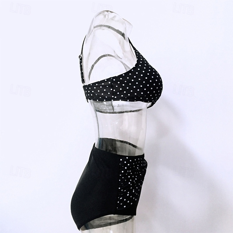 Dames Tankini Tweedelig zwempak Open achterkant Zwemkleding Plek Zwemkleding Zwart Ademend Sneldrogend Lichtgewicht Mouwloos - Zwemmen Surfen Strand Zomer Lente Grote maten 2026 - $11.49 –P5