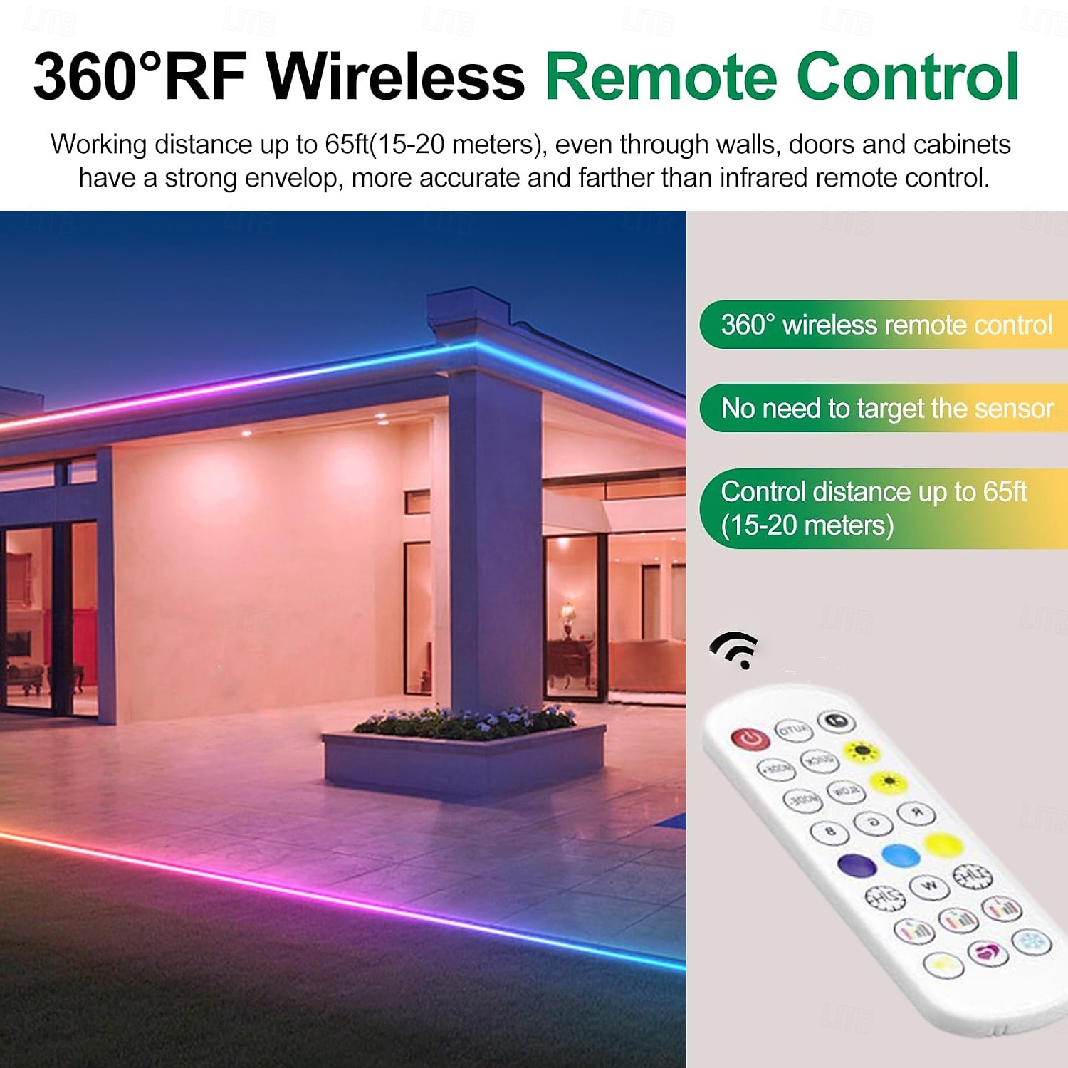2025年 16-100フィートのスマートRGB IC LEDライトストリップ - 寝室や屋外用のアプリと音楽同期機能付き防水マルチカラーチェイスライト  コレクション – $103.19 –P6