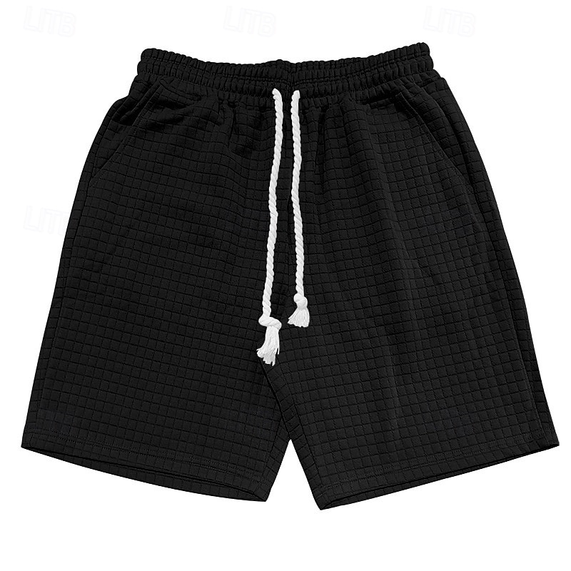 Herren Waffel-Shorts Sweatshorts Kurze Hose Shorts Kurze Hosen Sommer-Shorts Tasche Kordelzug Elastische Taille Glatt Komfort Kurz Sports Outdoor Täglich Ausgehen Modisch Brautkleider schlicht 2026 - $17.99 –P8