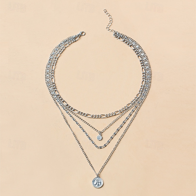 Collares con colgantes Cromo Mujer Elegante Clásico Gargantillas Para Diario 2025 - $7.99 -P4