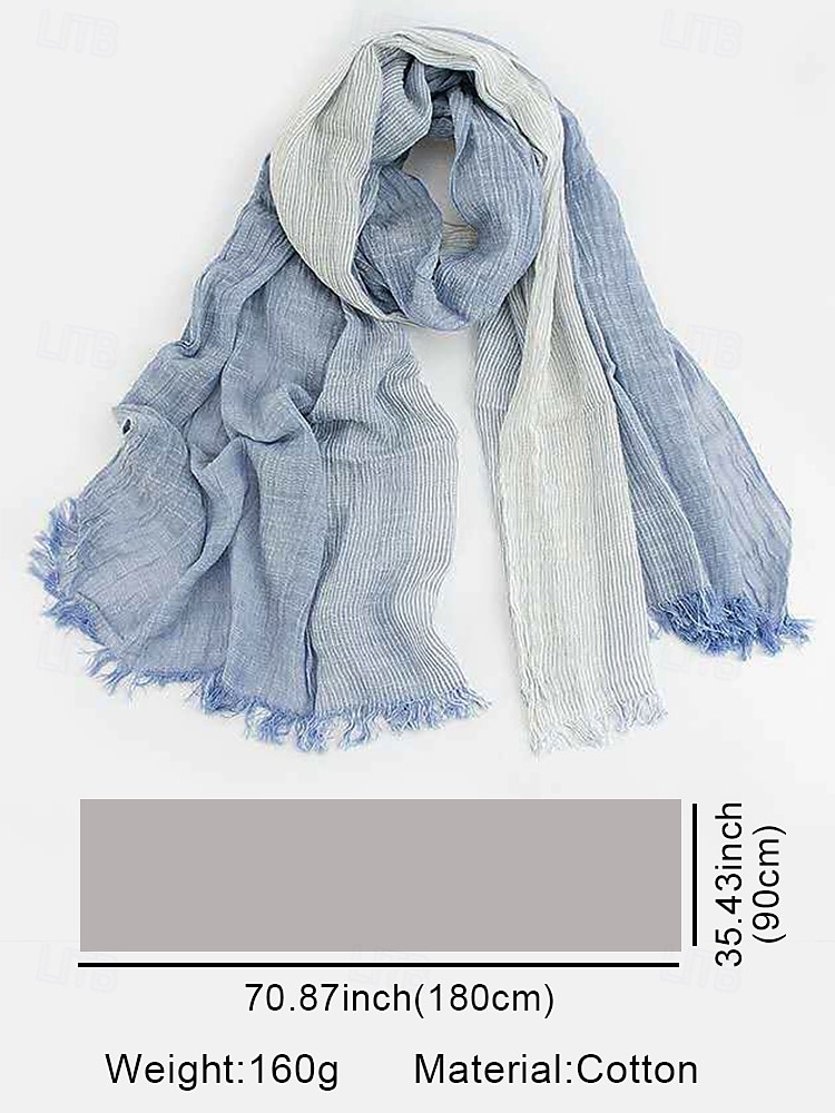 мужской легкий хлопковый шарф с эффектом омбре – повседневный модный аксессуар для весенних, осенних и повседневных образов 2025 - $18.99 –P6