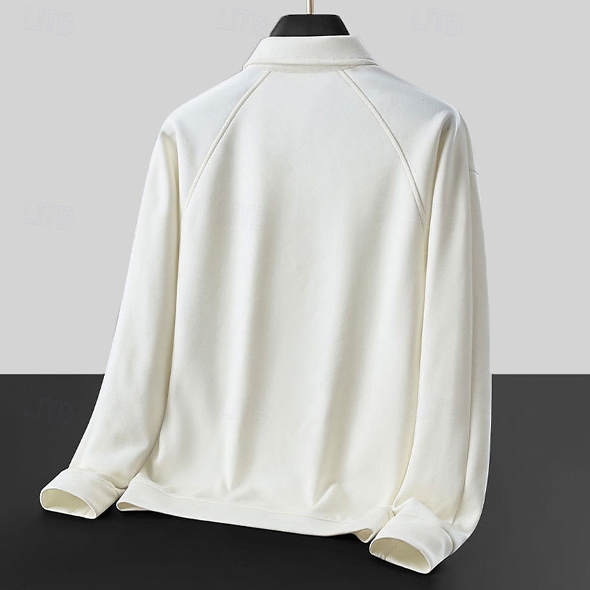 Męskie Bluza dresowa Bluza z zamkiem błyskawicznym Czarny Biały Ciemnoszary Kołnierz polo Równina Zamek Kieszeń Sport i turystyka Codzienny Sport Designerskie Odzież sportowa Podstawowy Wiosna Jesień 2025 - $31.99 –P2