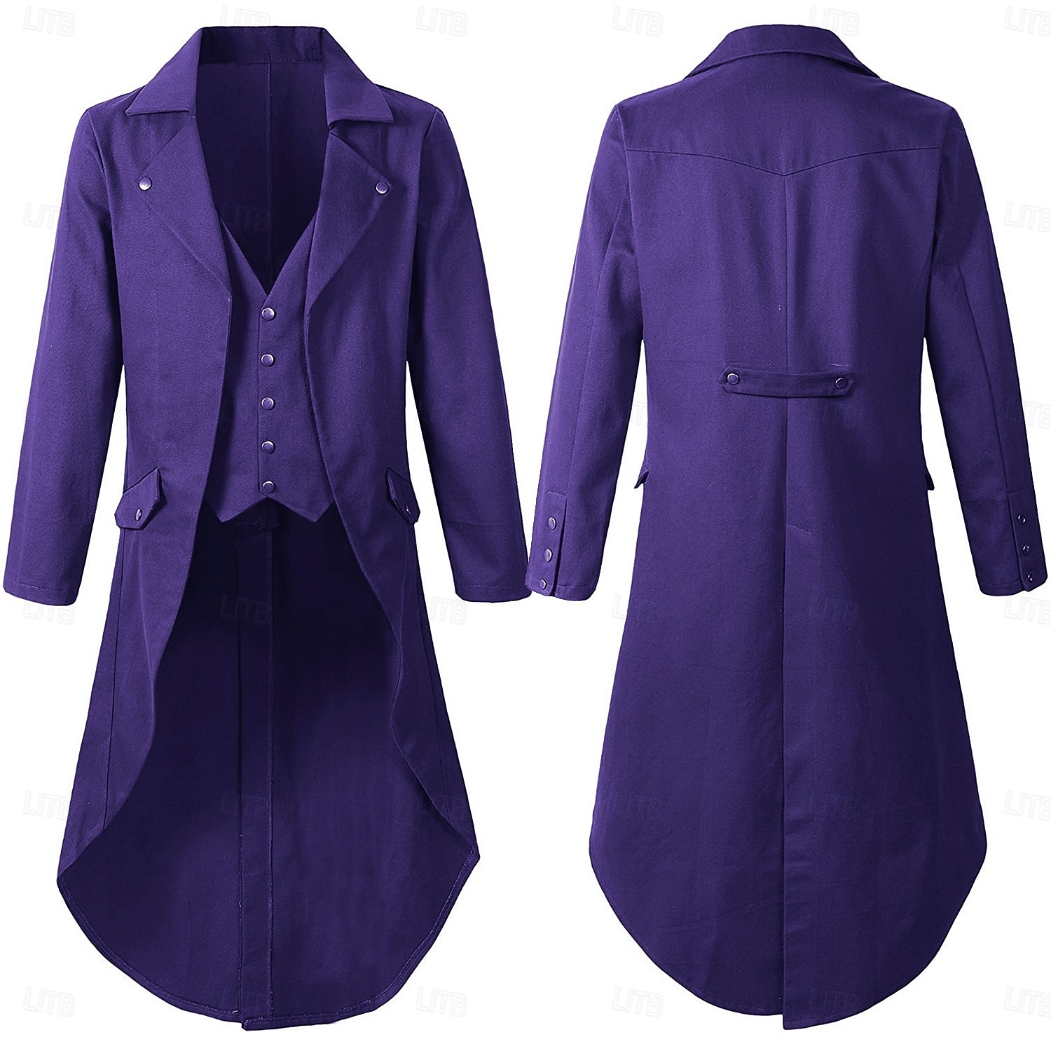 Retro Vintage Punk e gótico Medieval Casaco Smoking Tailcoat Feira Ren Vampiros Cavalheiro Homens Steampunk Dia Das Bruxas Espetáculo Festa / Noite LARP Adulto Casaco de 2025 por $35.99 –P4