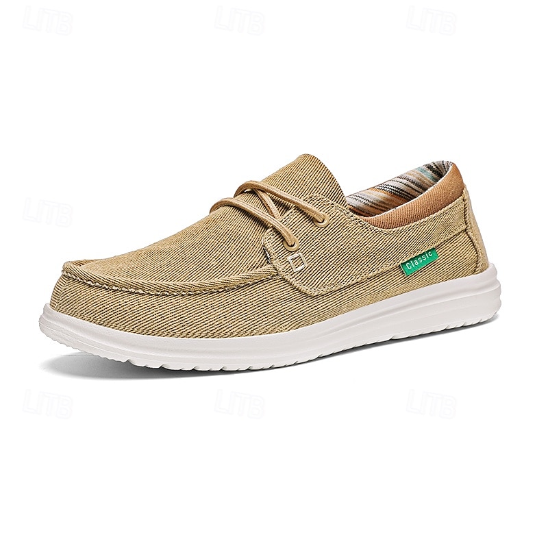 Men's Beige Canvas Boat Shoes with Lace-Up Design and Comfortable Sole – Ideal for Casual and Outdoor Activities 2025 - $42.99 –P5