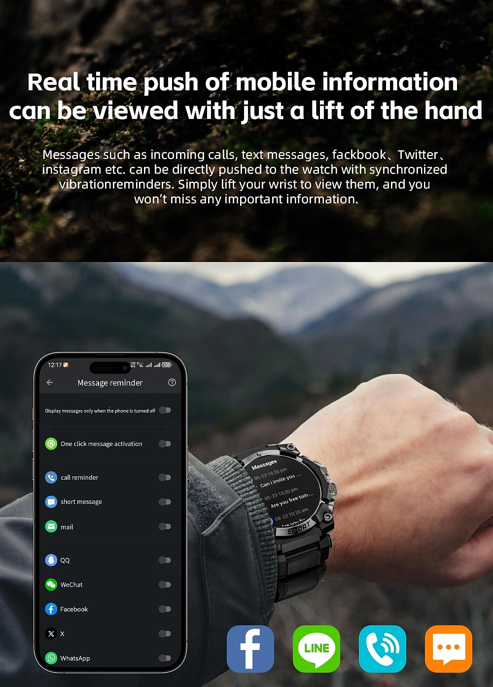 LOKMAT ATTACK 3 PRO Slimme horloge 1.39 inch(es) Smart horloge Bluetooth Stappenteller Gespreksherinnering Slaaptracker Compatibel met: Android iOS Dames Heren Lange stand-by Handsfree bellen 2025 - $46.99 –P8