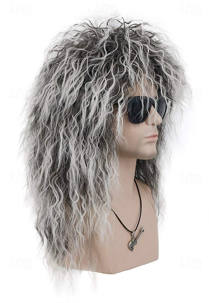 aikuiset miehet naiset pitkä kihara peruukki 70-luku 80-luku rokkari mullet halloween-asu cosplay-peruukki carvinalille 2026 - $17.99 –P4