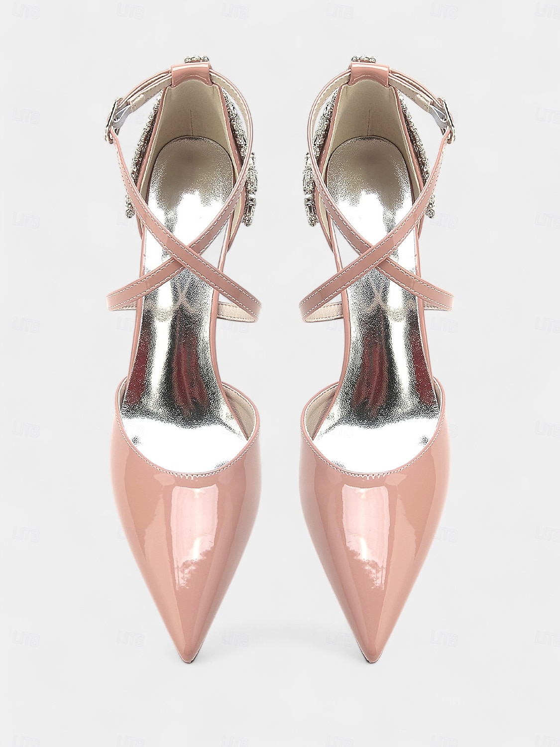 Glamorous Burgundy Wedding Heels for Women - Patent Leather Stilettos with Rhinestone Floral Embellishments, Perfect for Bridal and Formal Occasions 2025 - $59.99 –P5