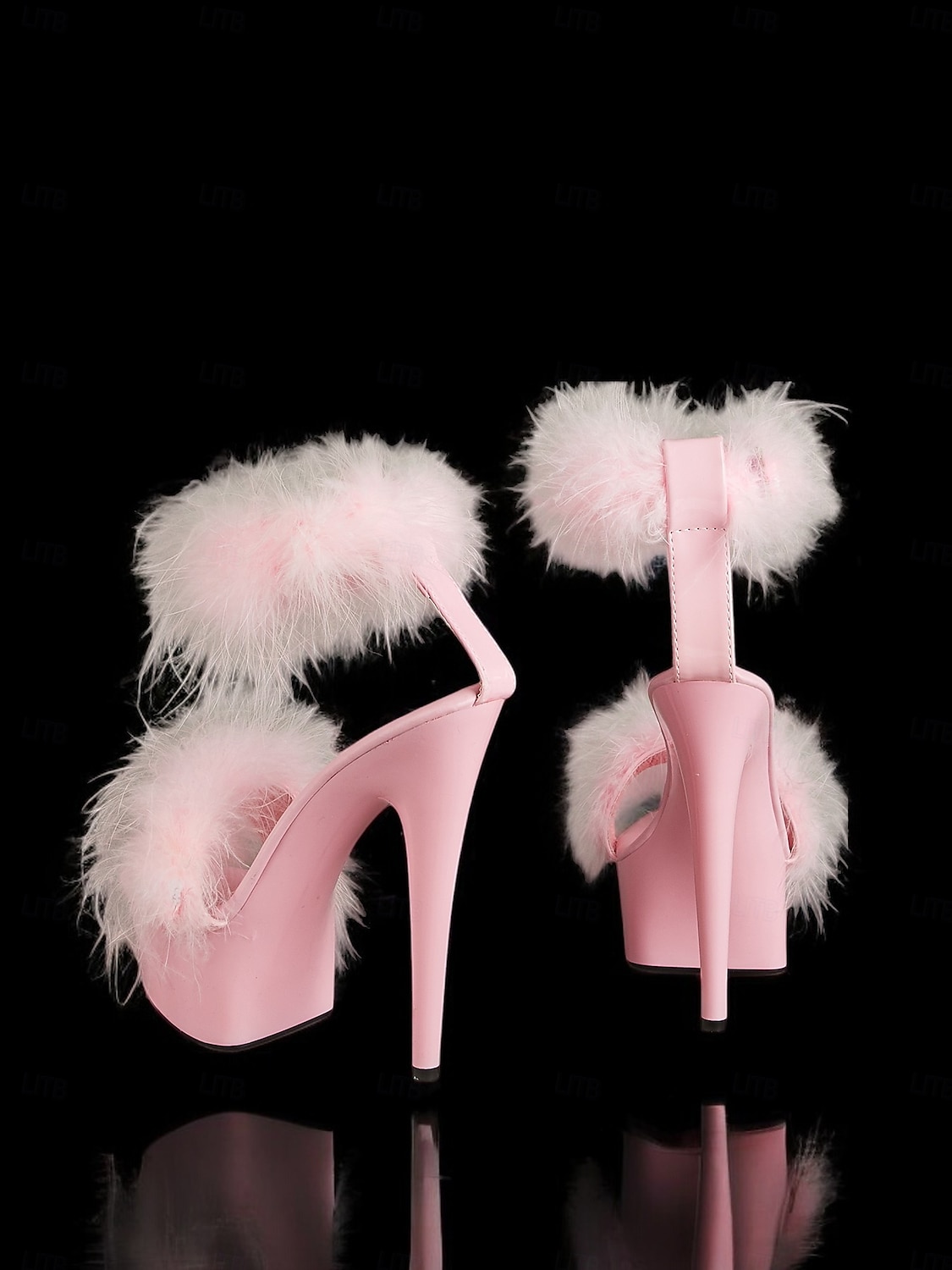 Pink Fluffy Platform Sandals with High Heels –Stylish Women's Shoes for Festive Occasions and Wedding 2025 - $54.99 –P5