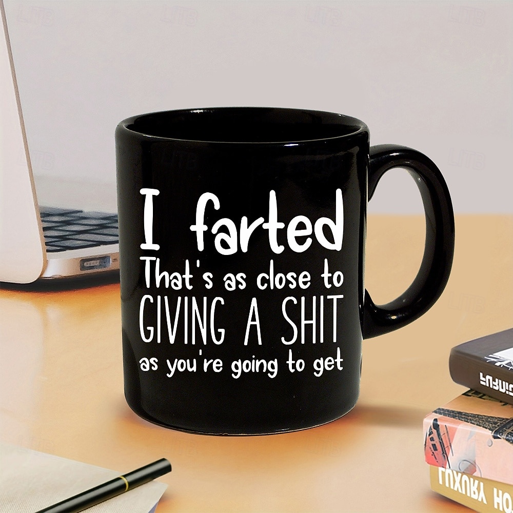 grappige koffiemok zwarte grafische letters dagelijkse designer retro vintage mokkeramiek vaderdag cadeau 1.2oz/330ml 2026 - $16.99 –P3