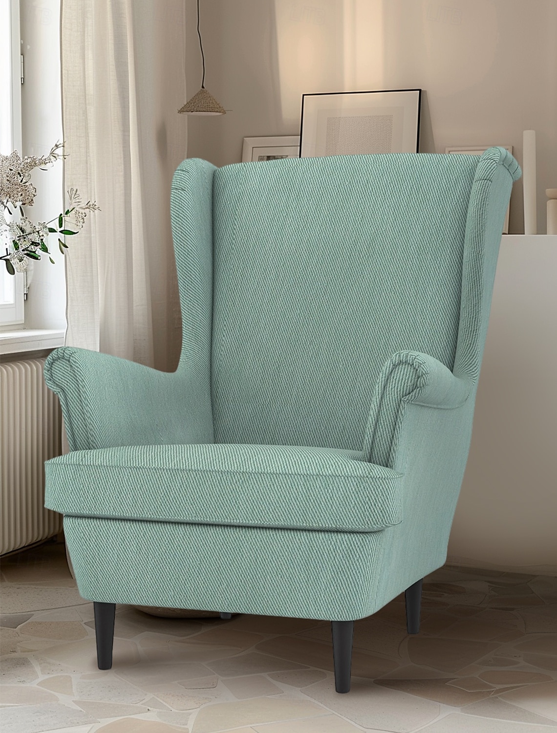Husă pentru fotoliu cu spătar înalt 100% bumbac culoare solidă cu captușeală 2025 - $82.99 –P16