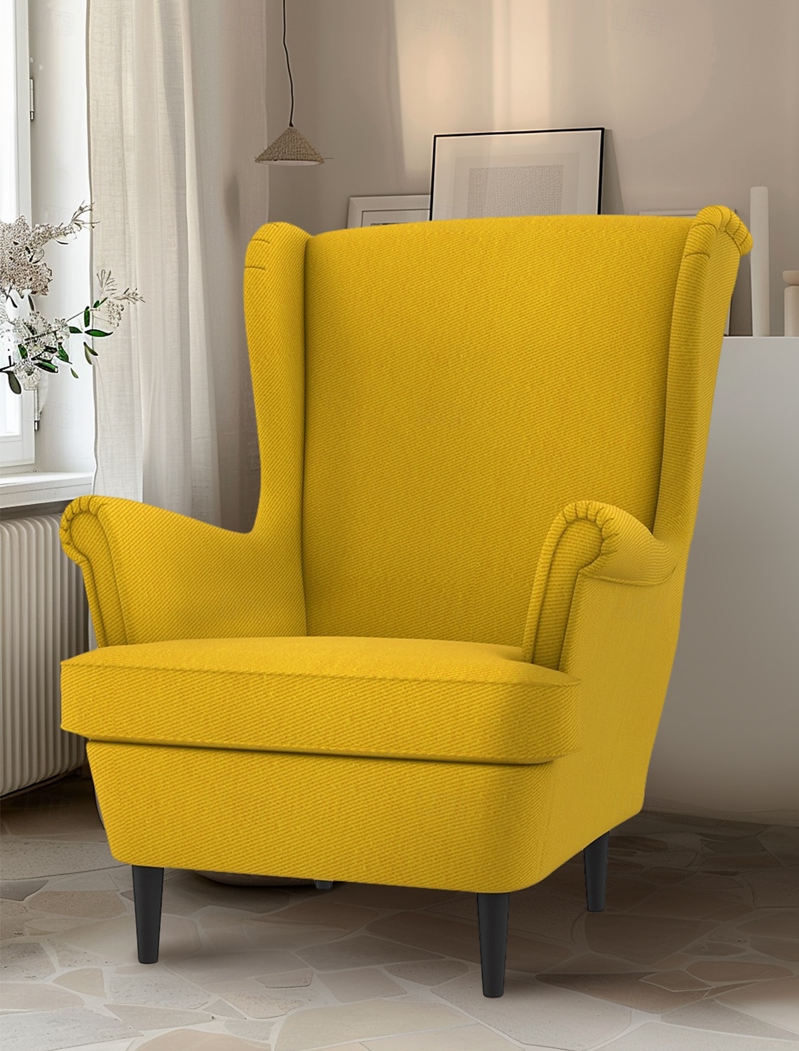 Husă pentru fotoliu cu spătar înalt 100% bumbac culoare solidă cu captușeală 2025 - $82.99 –P19