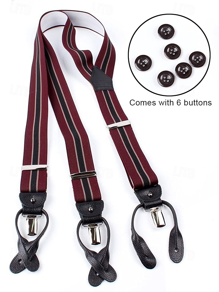 elastiska justerbara hängslen för män – mångsidig design med y-rygg med läderöglor och clip-on alternativ, lämplig för högtidlig klädsel, bröllop eller affärskläder 2025 - $14.99 –P3