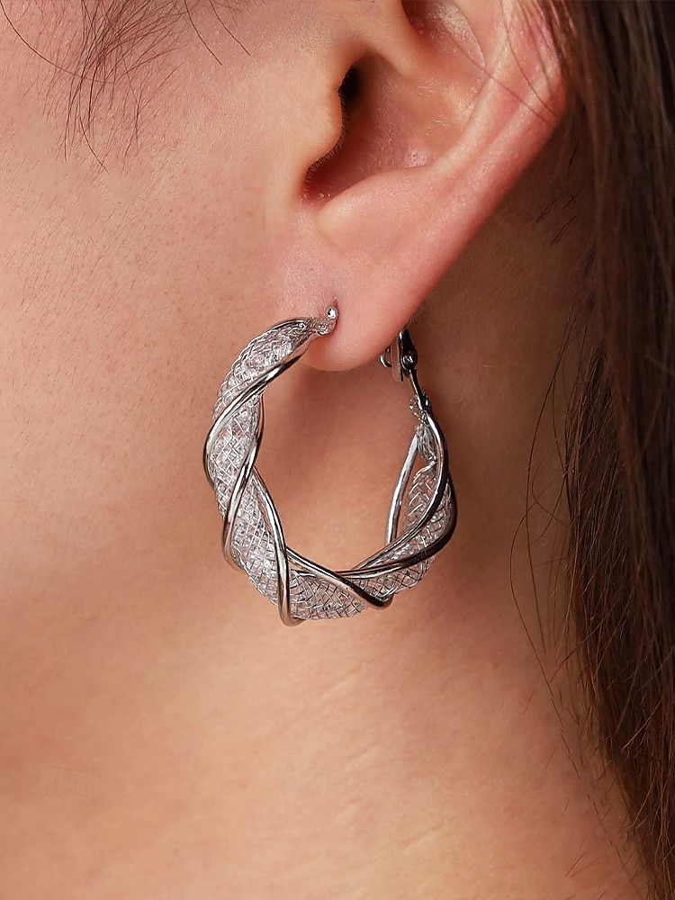 Women's Gold-Tone Twisted Hoop Earrings with Intricate Detailing – Elegant Jewelry for Parties, Weddings and Formal Occasions 2025 - $11.99 –P2